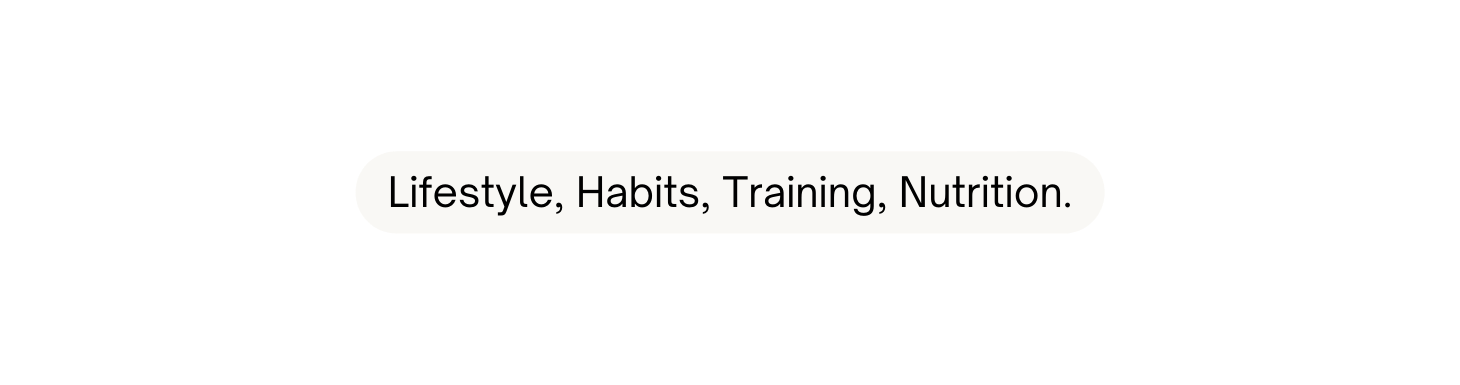 Lifestyle Habits Training Nutrition